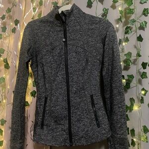 lululemon athletica Gray Utility Jacket with High Collar and Full Zip